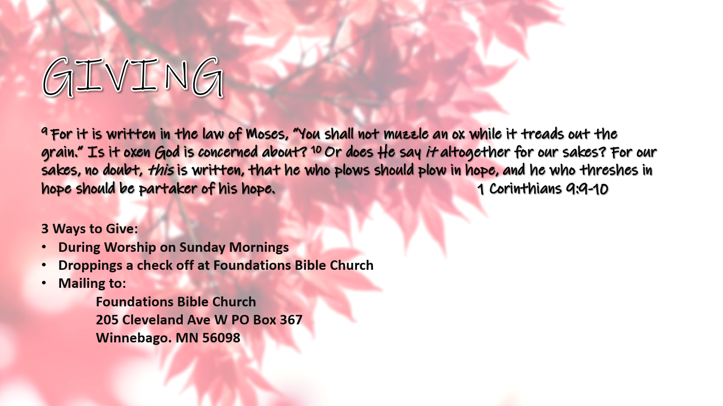 GIVE Foundations Bible Church